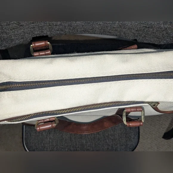 Adidas Trefoil Retro Canvas Tote Bag | Vintage Gym Duffle Weekender - Picture 7 of 9